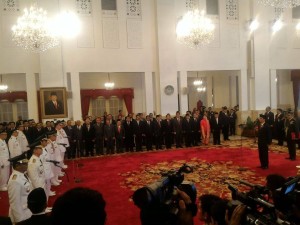 Pelantikan tujuh pasang Gubernur dan Wakil Gubernur yang dipimpin Presiden RI Joko Widodo