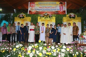 Jajaran Pemkot Tomohon menghadiri Perayaan Syukur Paroki Bunda Hati Kudus Woloan
