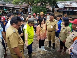 Menko PMK ,Gubernur Sulut , Puan Maharani , banjir bitung, bencana bitung
