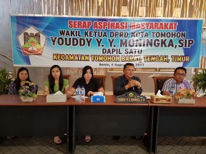 Wakil Ketua DPRD Tomohon Youddy YY Moningka SIP serap aspirasi di Kelurahan Matani Tiga