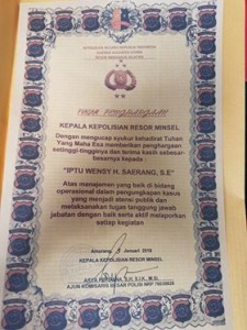 Kapolsek Tombatu ,IPTU Wensy Saerang