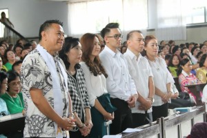 Keluarga kedua calon pengantin sata ibadah di Gereja GMIm Maranatha Paslaten