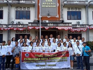Rombongan Dispora dan Paskibraka Tomohon 2018 di SMKN 1 Denpasar