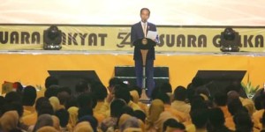 Presiden Joko Widodo saat menghadiri HUT ke-54 Partai Golkar