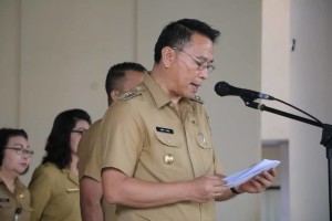 Wali Kota Tomohon Jimmy F Eman SE Ak CA menjadi Irup Hari Otda XXIII di Anugerah Hall