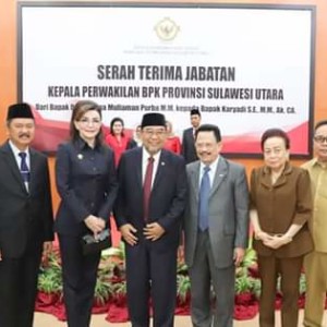 Bupati CEP dan Ketua DPRD Minsel Hadiri Sertijab Kepala BPK RI Perwakilan Sulut