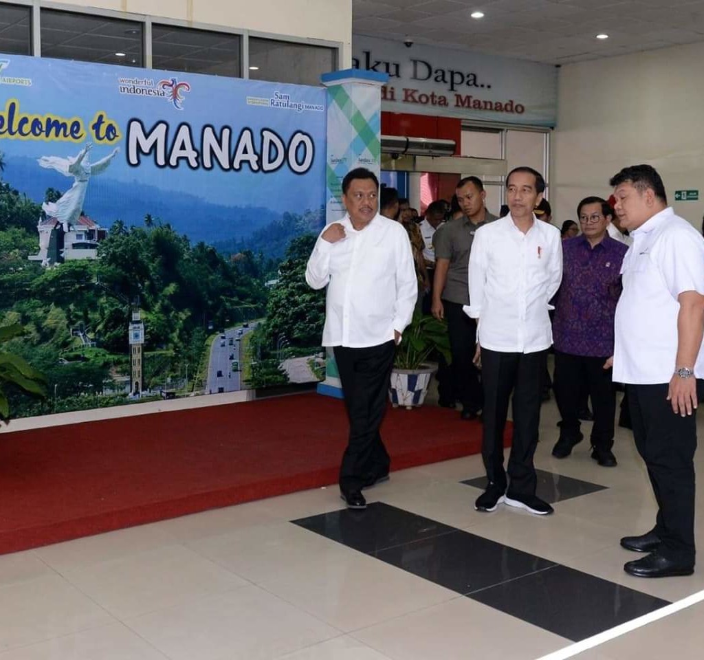 Pengembangan pembangunan Bandara Sam Ratulangi Manado, yang ditinjau langsung Presiden RI Joko Widodo bersama sejumlah Menteri Kabinet Kerja dan Gubernur Olly Dondokambey.