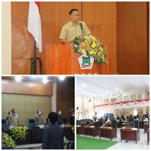 Wali Kota Tomohon menjelaskan Ranperda Pelaksanaan APBD tahun 2019 di Rapat Paripurna DPRD