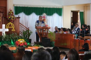 Sekretaris Kota Ir Harold V Lolowang MSc MTh memberikan sambutan mewakili wali kota