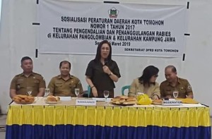 Ketua DPRD Tomohon Ir Miky JL Wenur MAP mensosialisasikan Perda tentang Pengendalian dan Penanggulangan Rabies