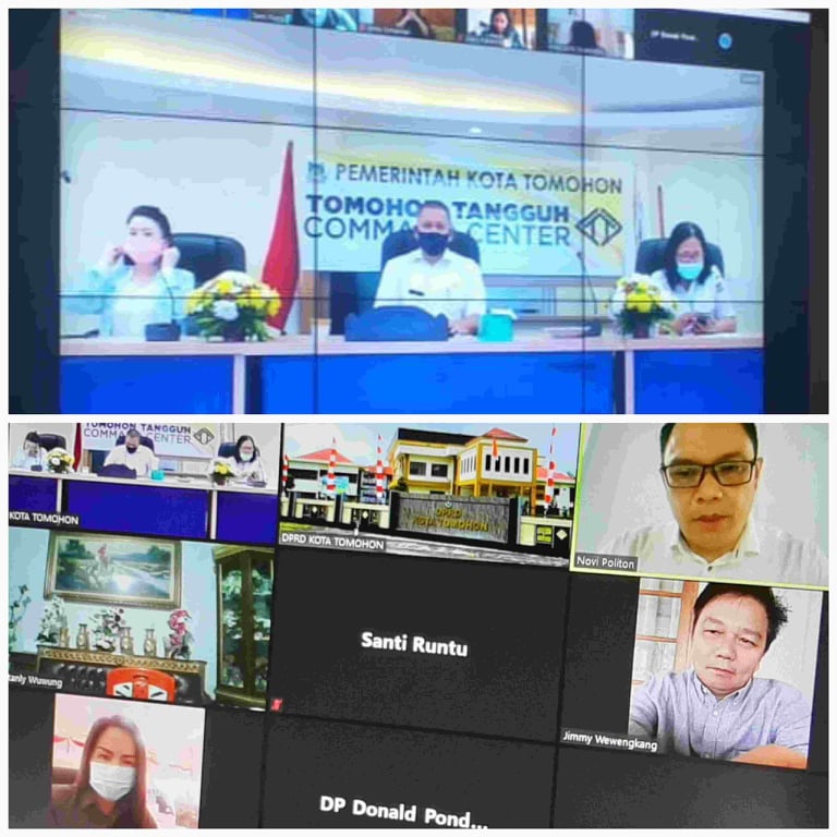 Pemaparan Rencana Kerja Dinas Kominfo Kota Tomohon melalui Video Conference Aplikasi Zoom