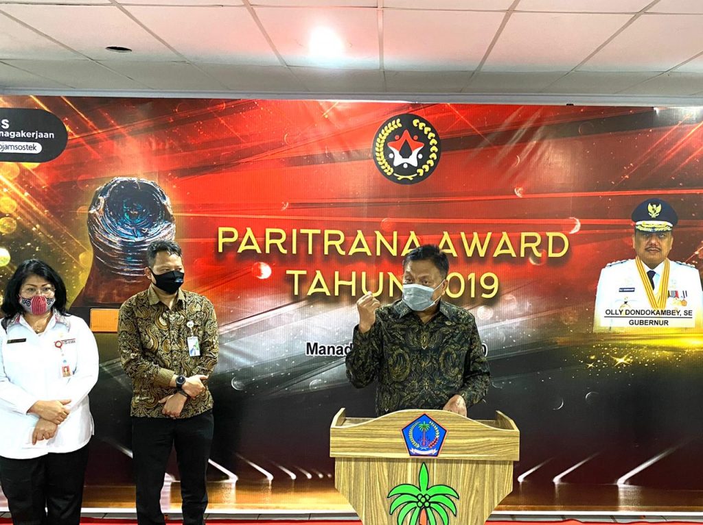 Pemprov Sulut Raih Penghargaan Paritrana Award 2019